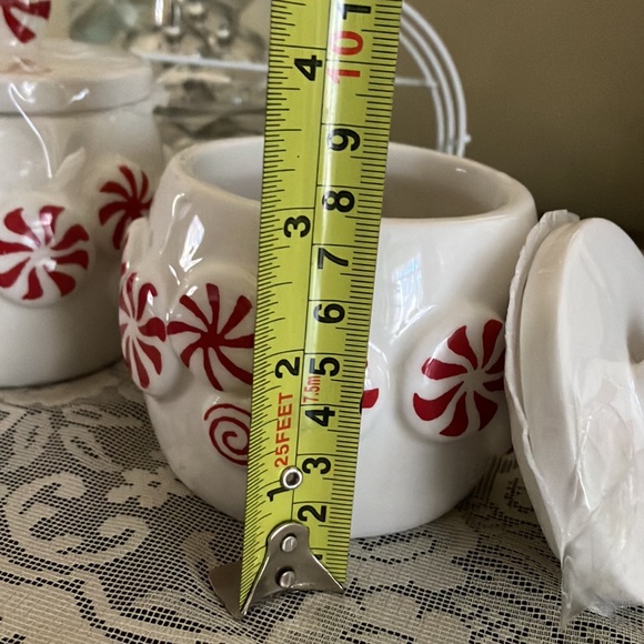 NWT Peppermint Canisters Salt Pepper Set - Picture 7 of 9